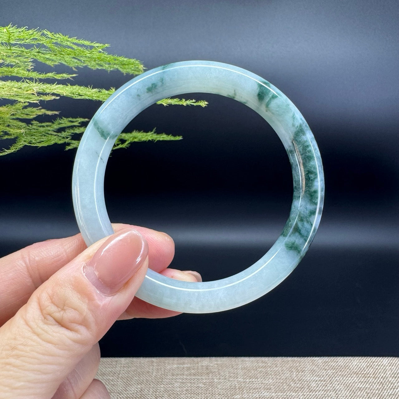 Genuine Burmese Green Jade Jadeite Bangle Bracelet ( 54mm )