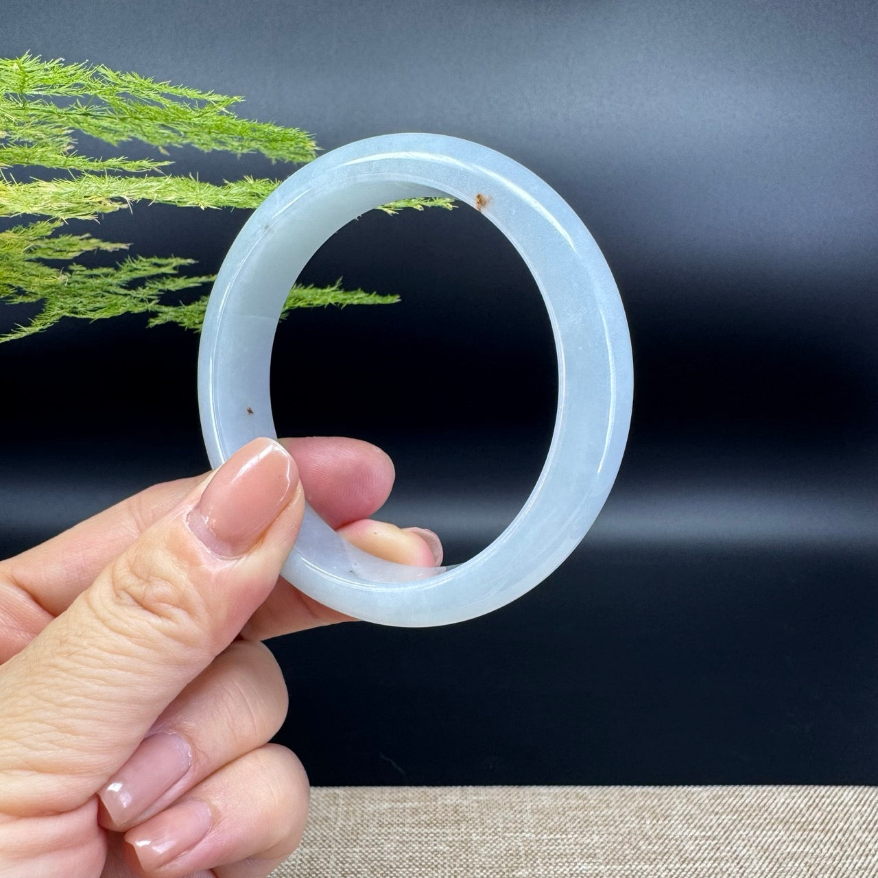 Genuine Burmese Icy Green Jade Jadeite Bangle Bracelet (54.9mm)