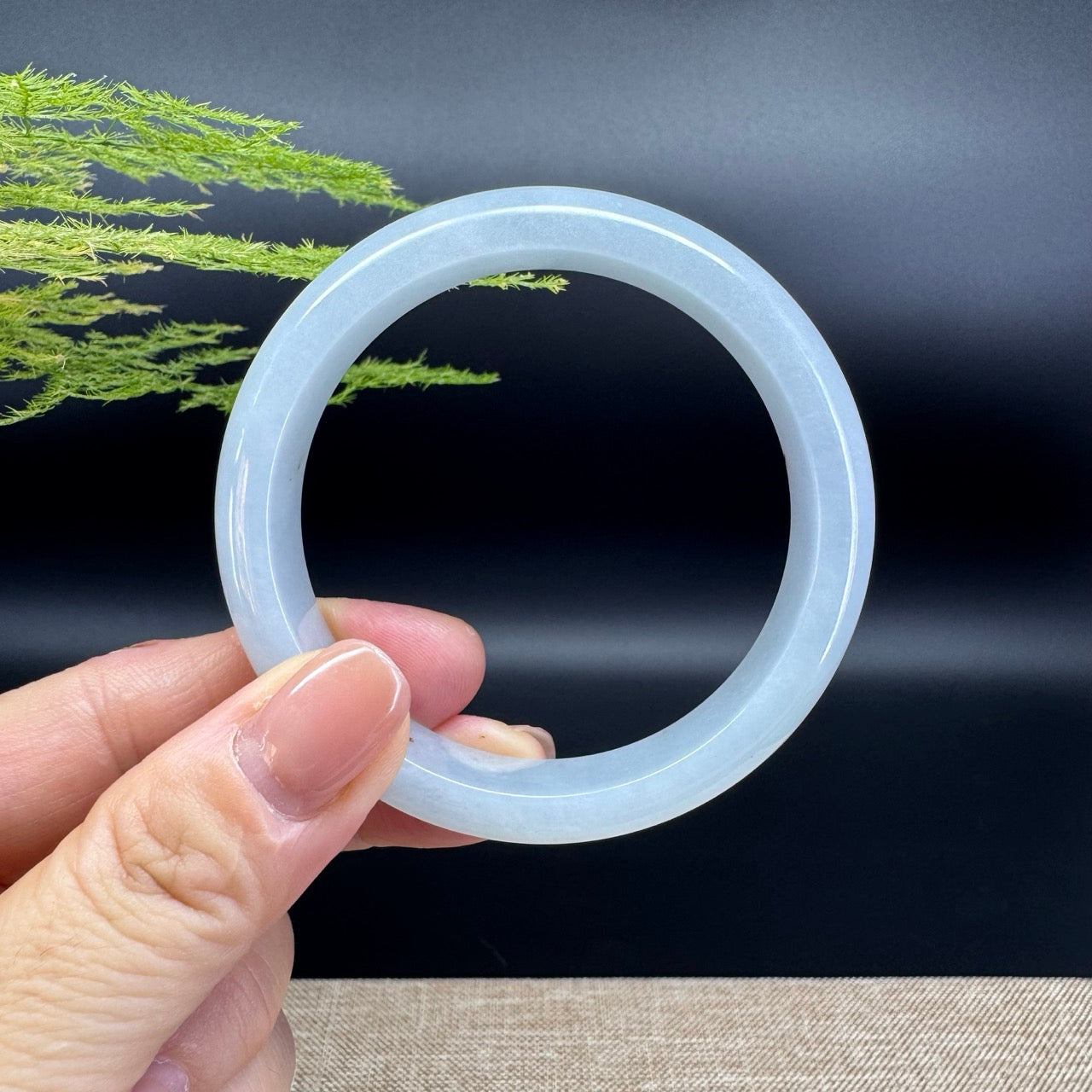 Genuine Burmese Icy Green Jade Jadeite Bangle Bracelet (54.9mm)