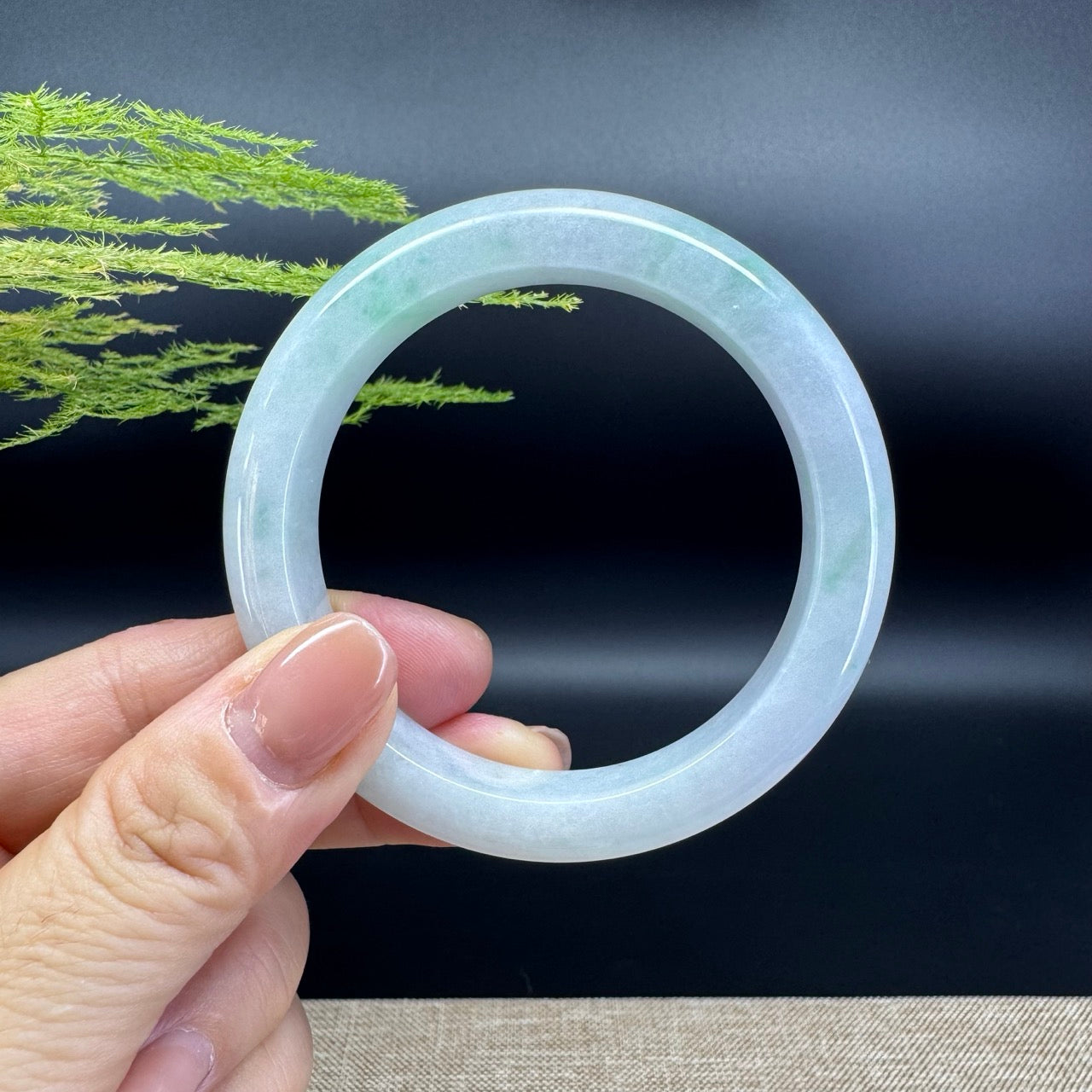 Genuine Burmese Green Jade Jadeite Bangle Bracelet (54.4mm)