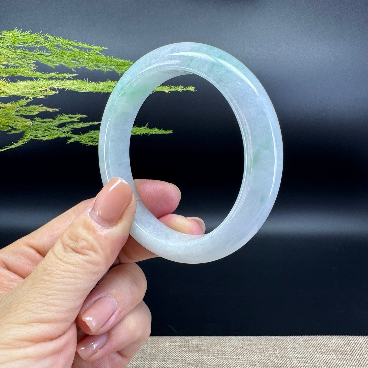 Genuine Burmese Green Jade Jadeite Bangle Bracelet (54.4mm)