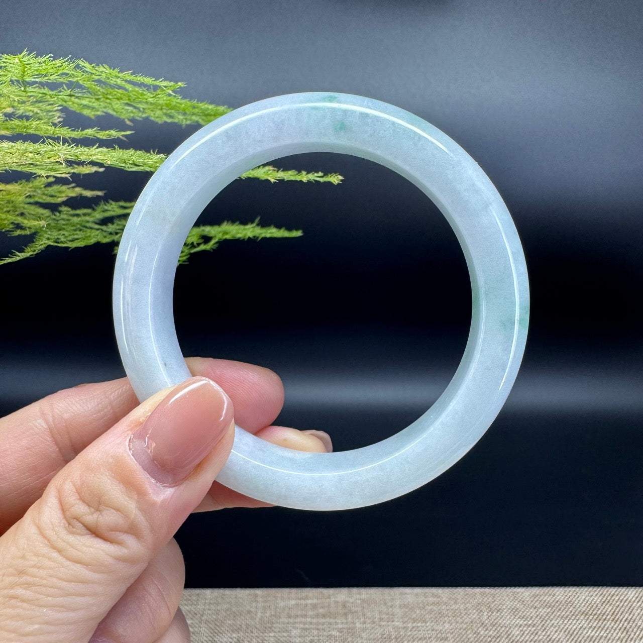 Genuine Burmese Green Jade Jadeite Bangle Bracelet (54.4mm)