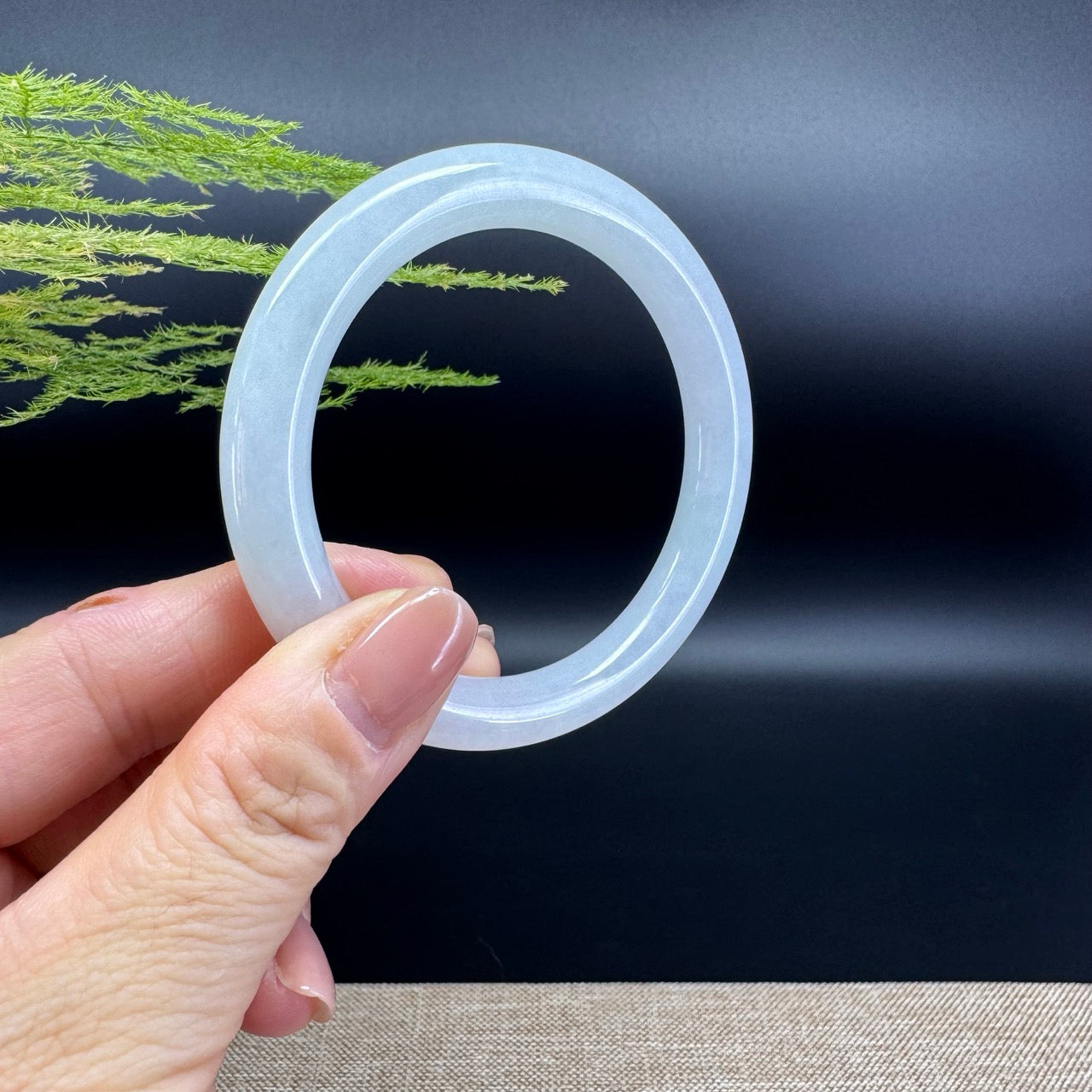 Genuine Burmese Icy Green Jade Jadeite Bangle Bracelet ( 54.8mm )