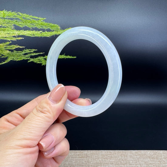 Genuine Burmese Icy Green Jade Jadeite Bangle Bracelet ( 54.8mm )