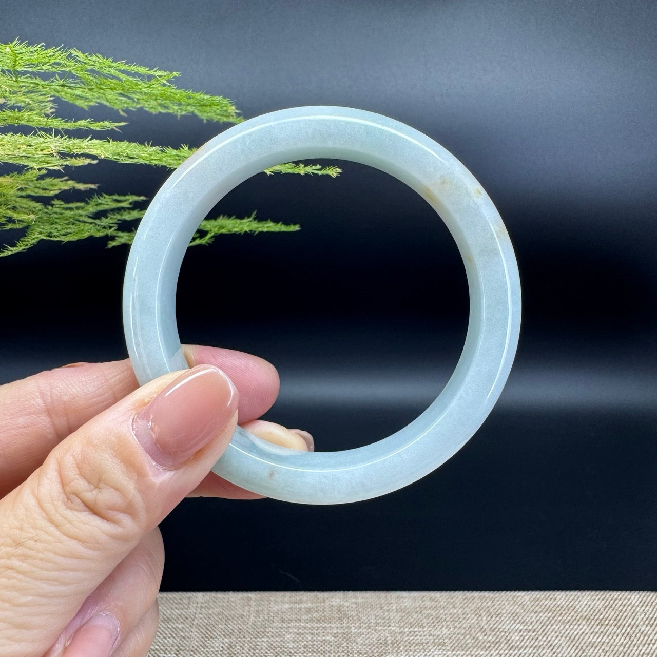 Genuine Burmese Yellow Green Jade Jadeite Bangle Bracelet ( 54.9mm )