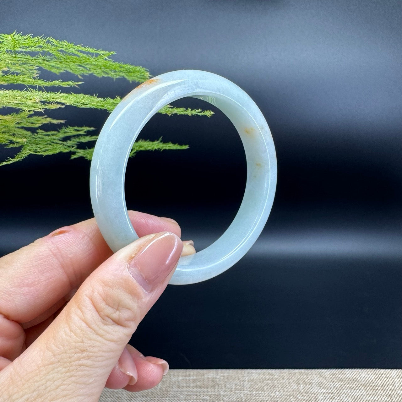 Genuine Burmese Yellow Green Jade Jadeite Bangle Bracelet ( 54.9mm )