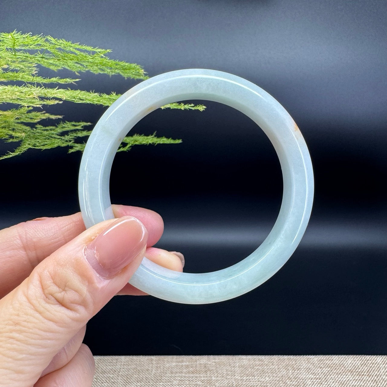 Genuine Burmese Yellow Green Jade Jadeite Bangle Bracelet ( 54.9mm )