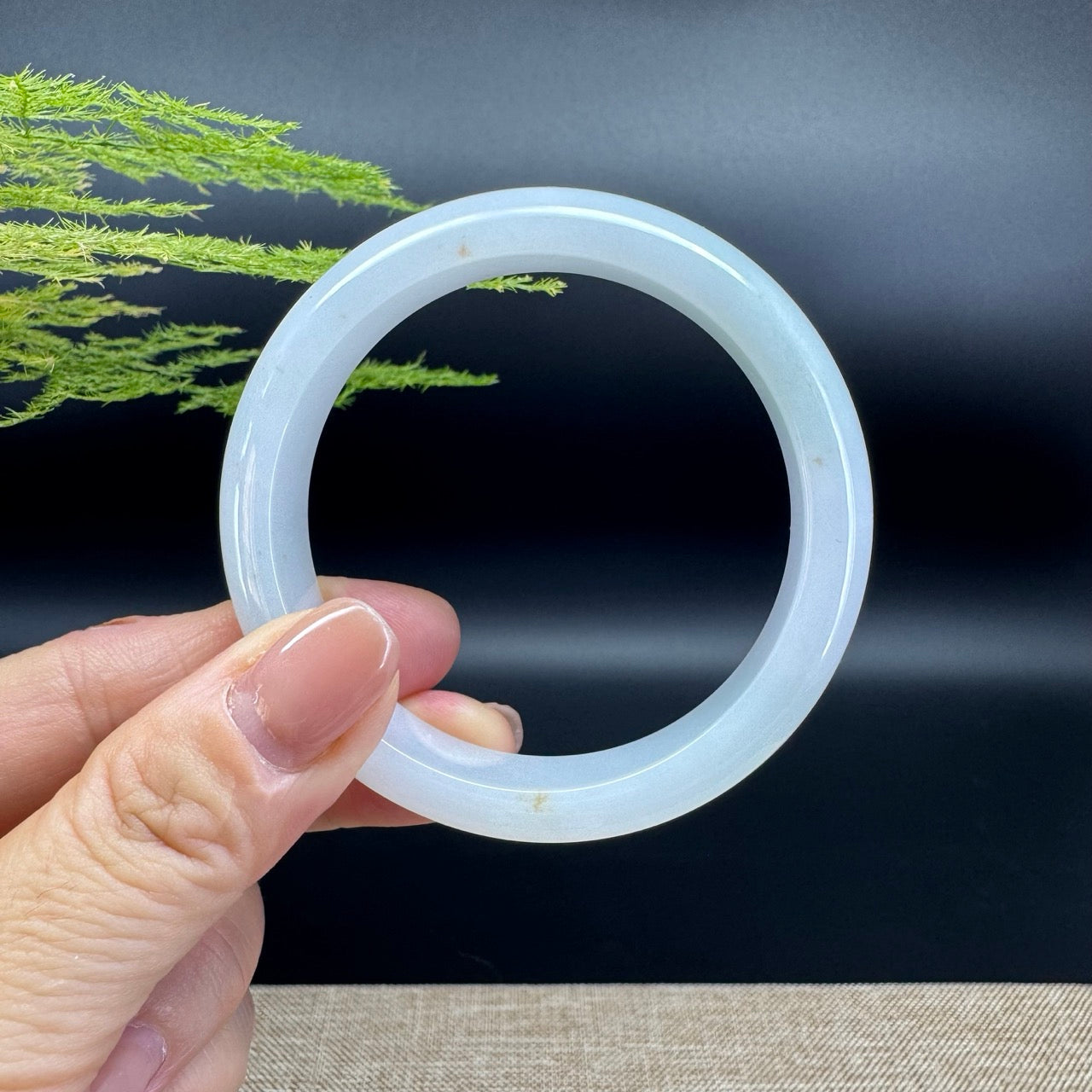 Genuine Burmese Ice Green Jade Jadeite Bangle Bracelet (54.4mm)