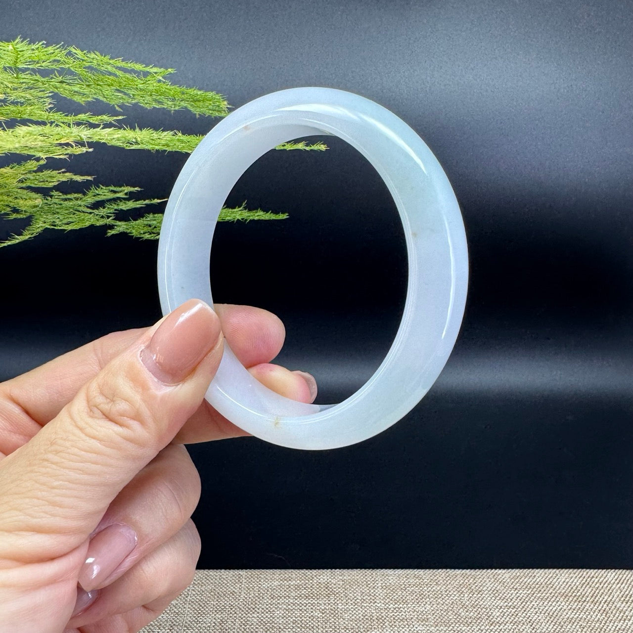 Genuine Burmese Ice Green Jade Jadeite Bangle Bracelet (54.4mm)