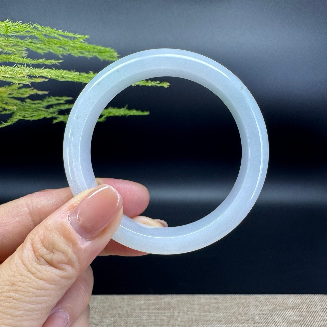 Genuine Burmese Ice Green Jade Jadeite Bangle Bracelet (54.4mm)