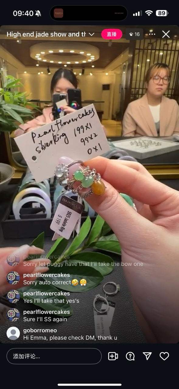 "Live" Jadeite Jade Silver Ring  X3 (11/07/25)