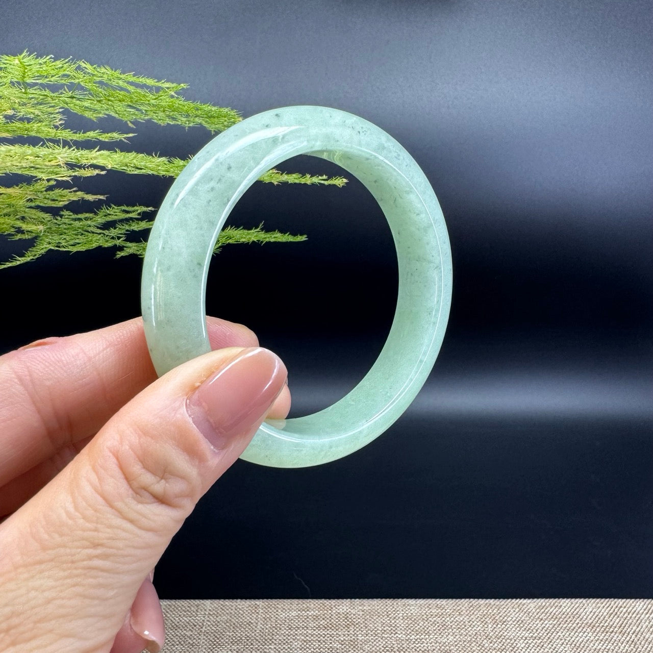 Genuine Burmese Green Jade Jadeite Bangle Bracelet (54.6mm)