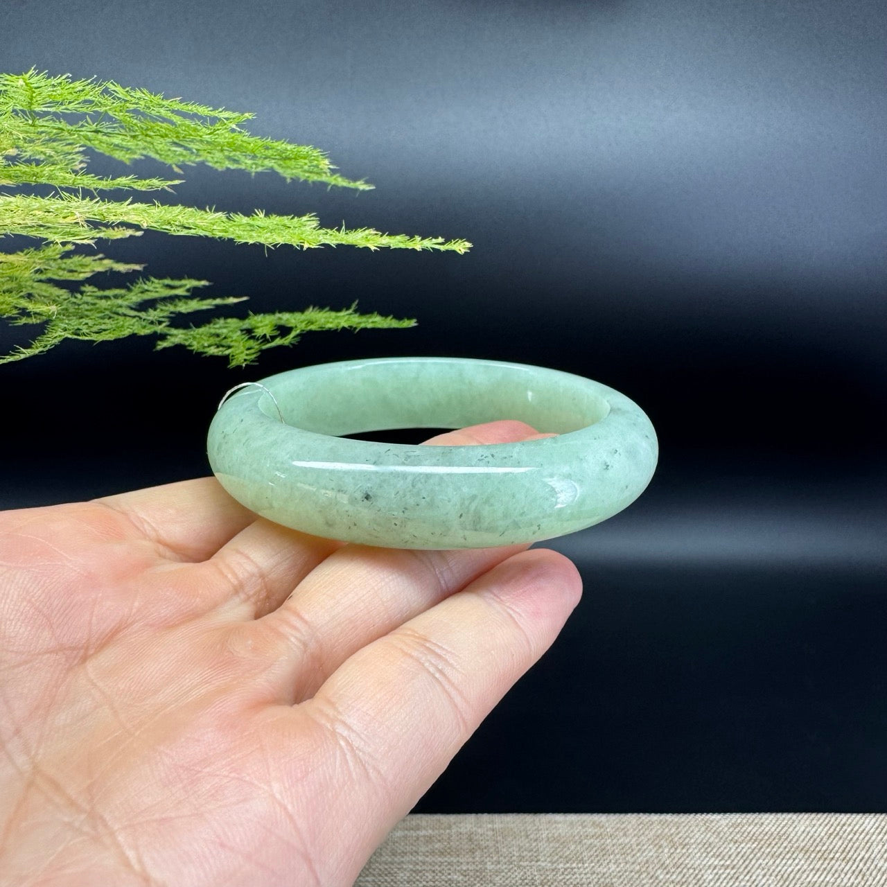 Genuine Burmese Green Jade Jadeite Bangle Bracelet (54.6mm)