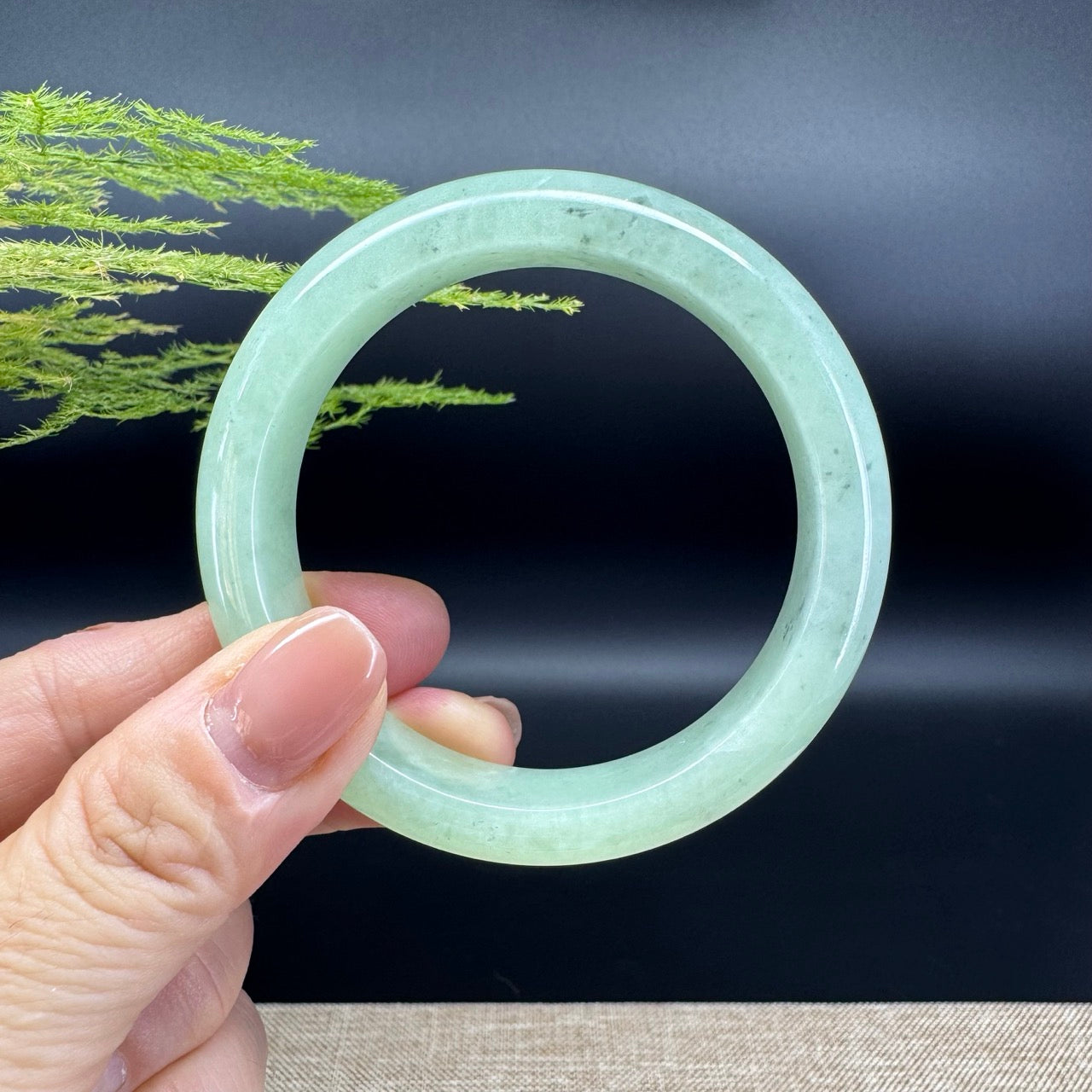 Genuine Burmese Green Jade Jadeite Bangle Bracelet (54.6mm)