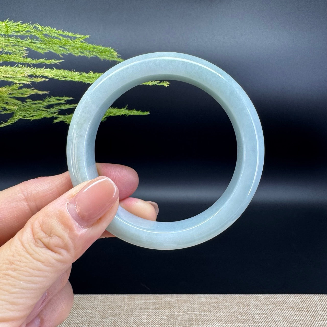 Genuine Burmese Green Jade Jadeite Bangle Bracelet ( 54.3mm )