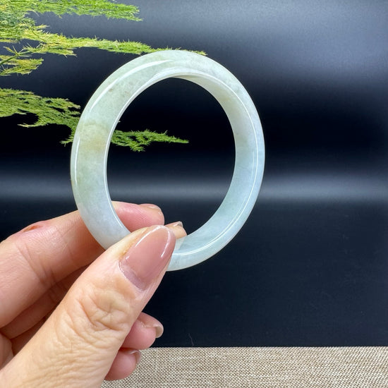 Genuine Burmese Icy Yellow Jade Jadeite Bangle Bracelet ( 54.7mm )