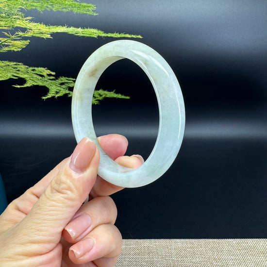 Genuine Burmese Icy Yellow Jade Jadeite Bangle Bracelet ( 54.7mm )