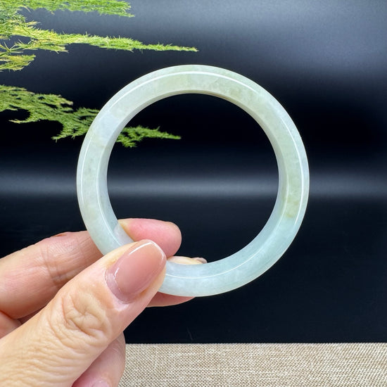 Genuine Burmese Icy Yellow Jade Jadeite Bangle Bracelet ( 54.7mm )