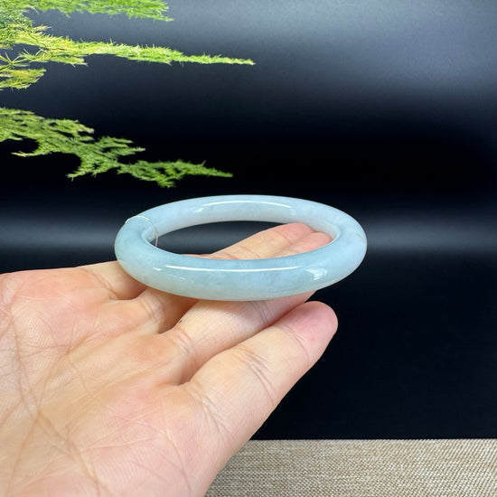 Genuine Burmese Icy Green Jade Jadeite Bangle Bracelet ( 54.4mm )