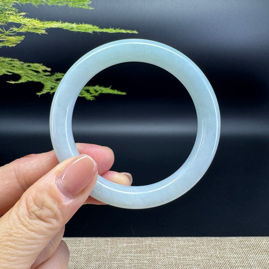 Genuine Burmese Icy Green Jade Jadeite Bangle Bracelet ( 54.4mm )