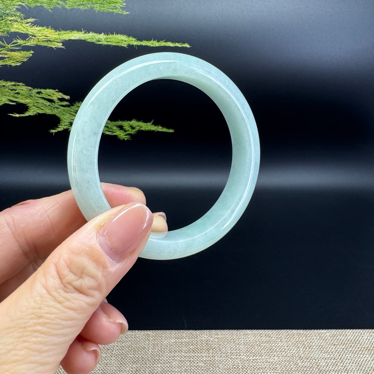 Genuine Burmese Green Jade Jadeite Bangle Bracelet ( 54.4mm )