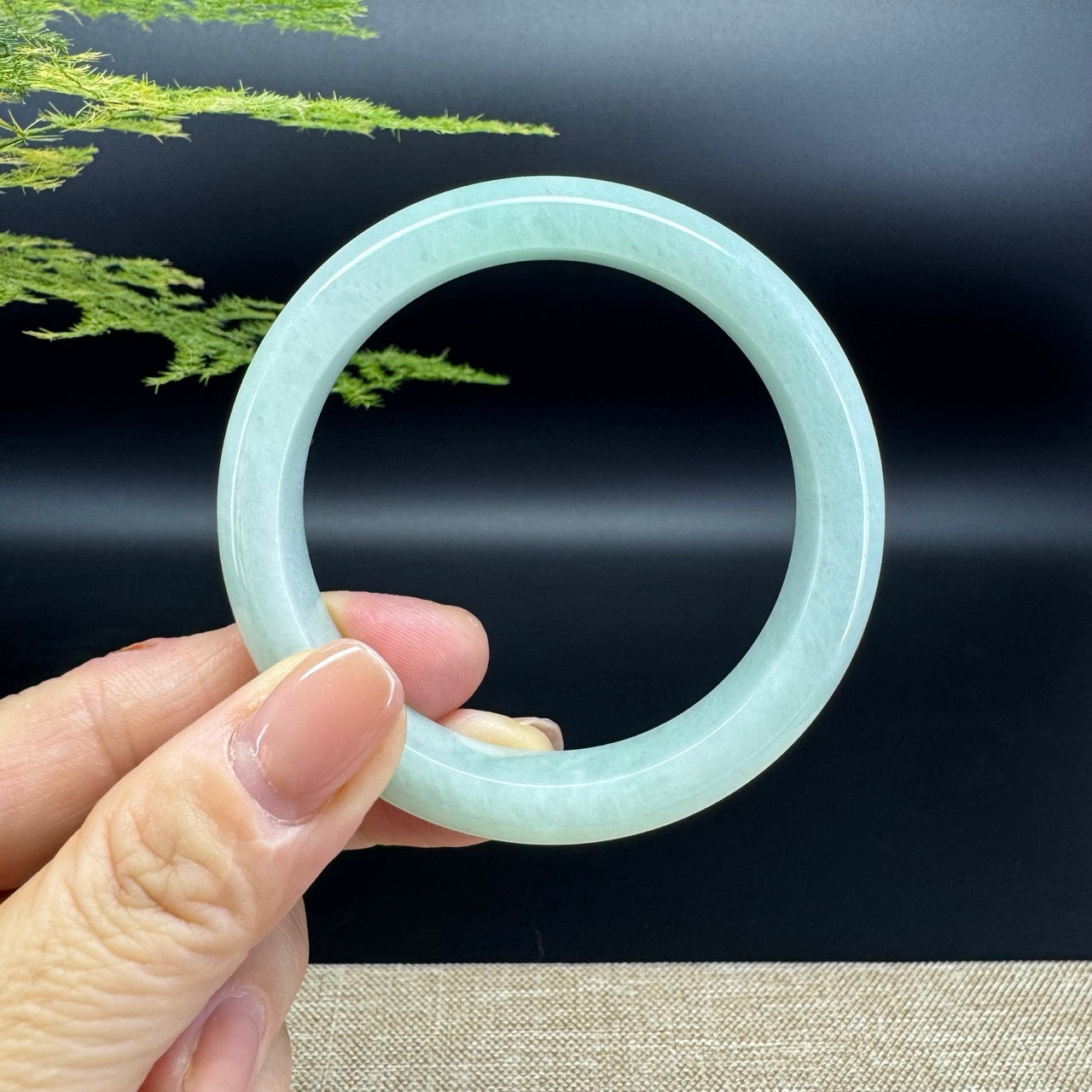 Genuine Burmese Green Jade Jadeite Bangle Bracelet ( 54.4mm )