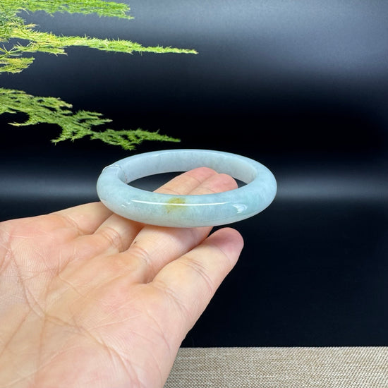 Genuine Burmese Yellow Green Jade Jadeite Bangle Bracelet ( 54.2mm )