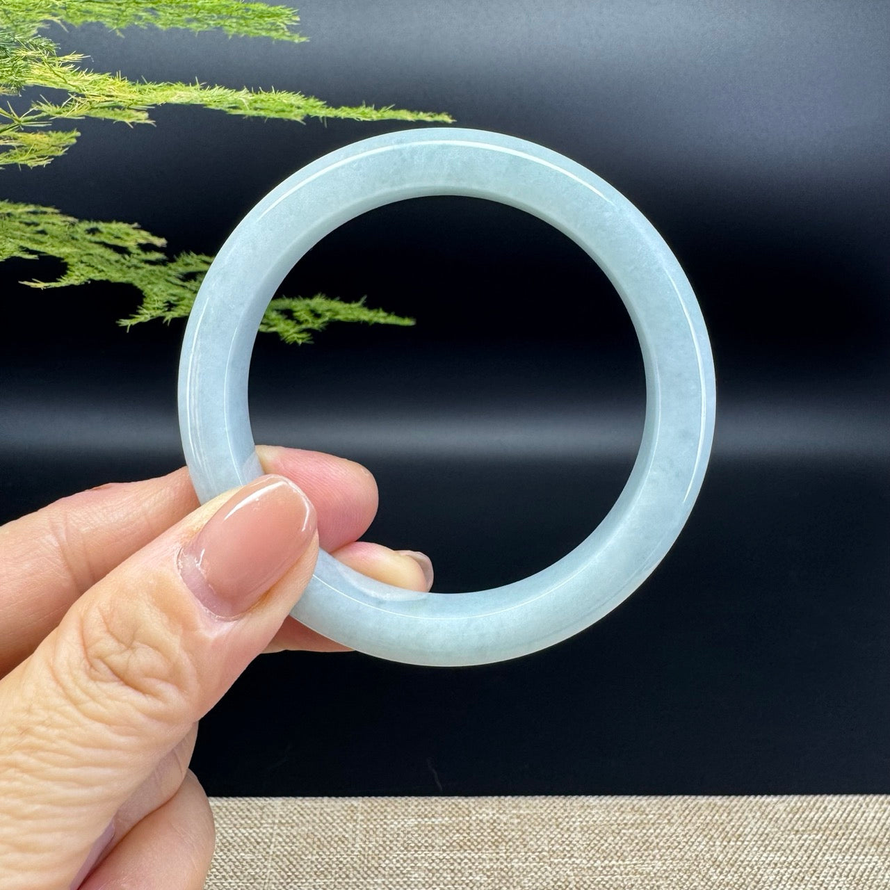 Genuine Burmese Yellow Green Jade Jadeite Bangle Bracelet ( 54.2mm )