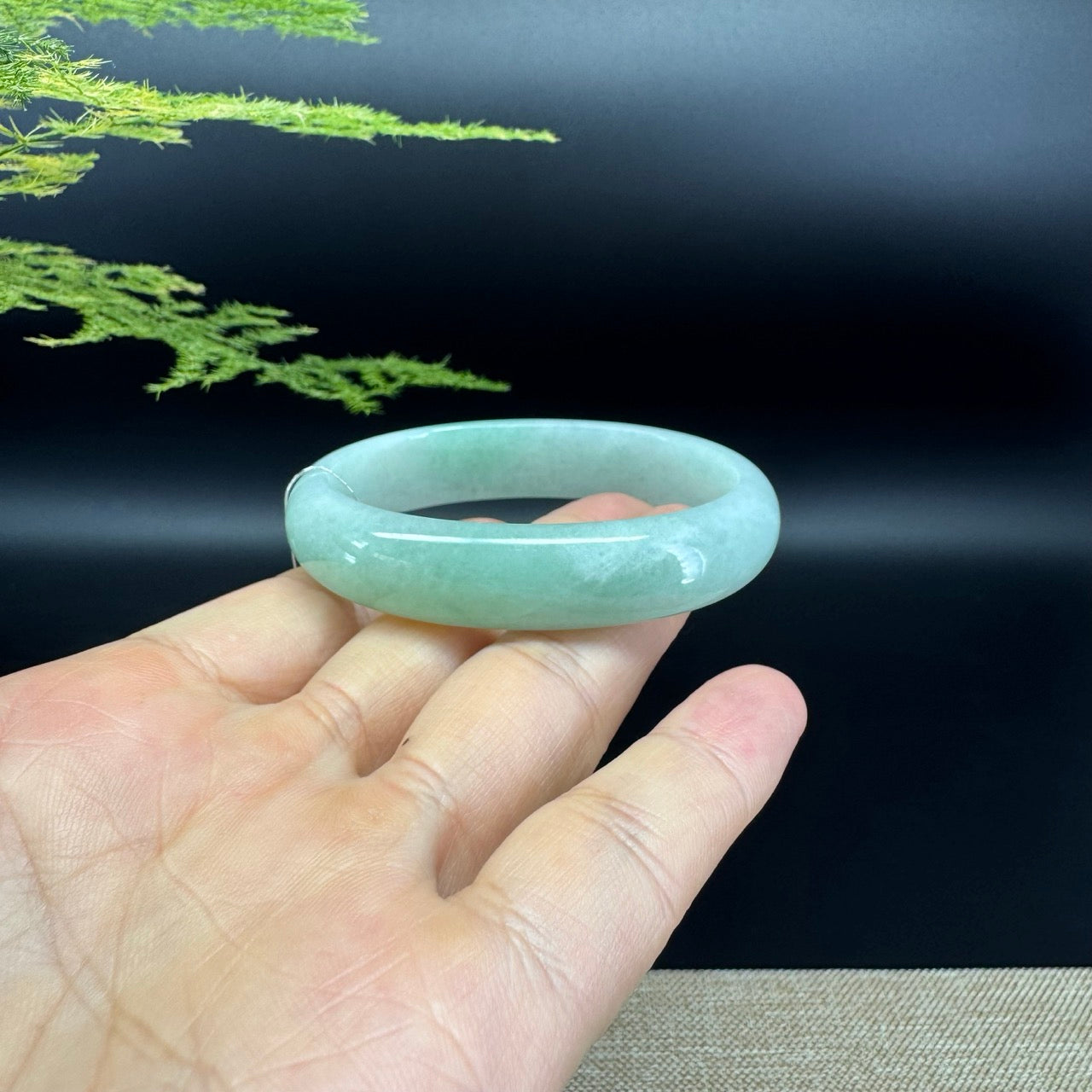 Genuine Burmese Green Jade Jadeite Bangle Bracelet ( 54*45mm )