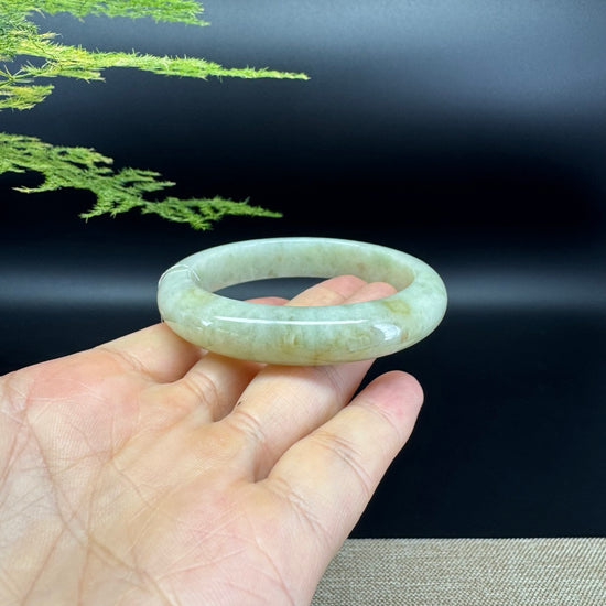 Genuine Burmese Yellow Jade Jadeite Bangle Bracelet ( 54.9mm )