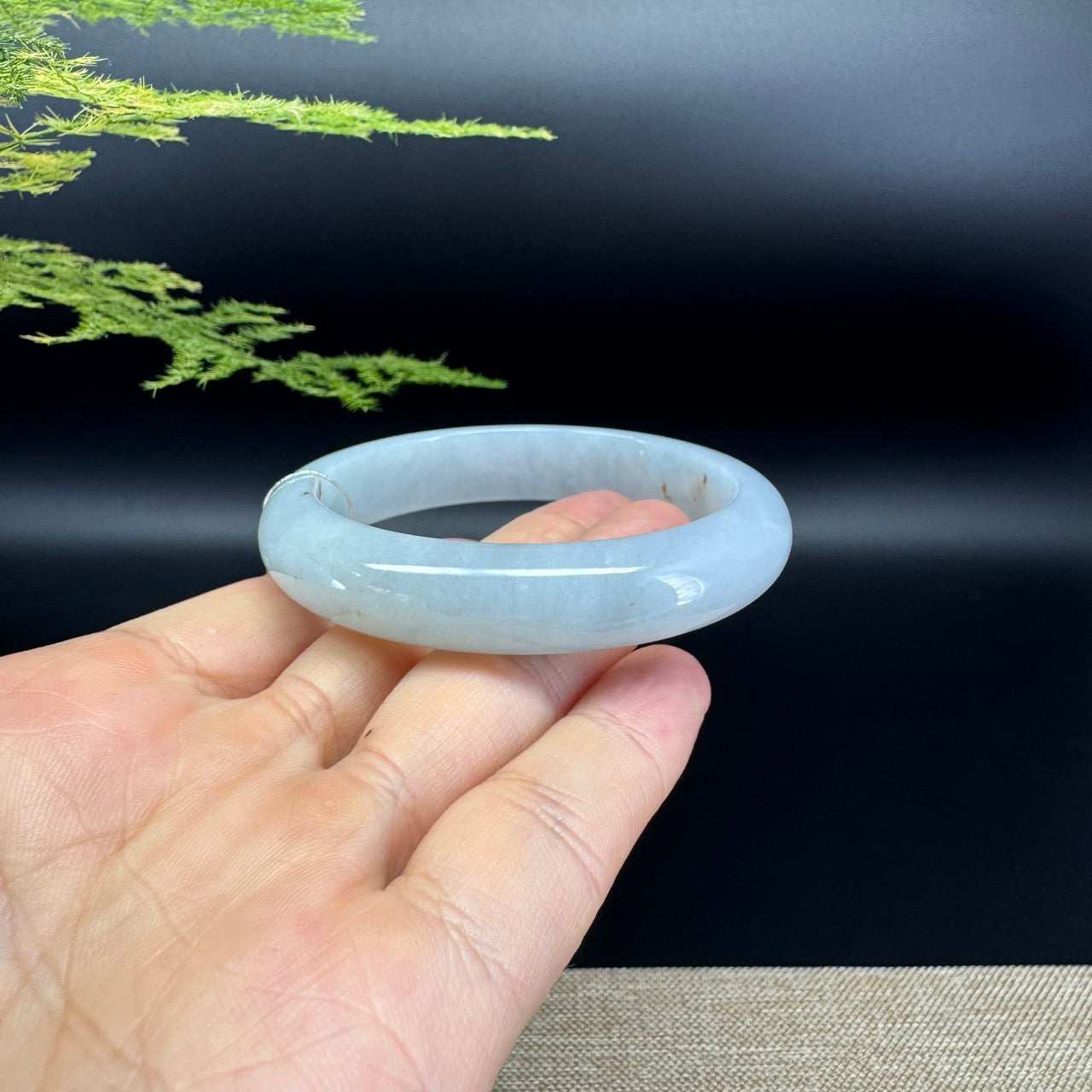 Genuine Burmese Icy Green Jade Jadeite Bangle Bracelet ( 54.8mm )