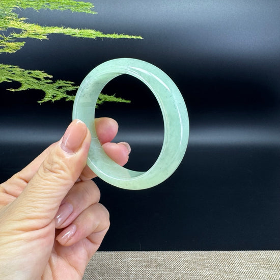 Genuine Burmese Green Jade Jadeite Bangle Bracelet (54.9*49.7mm)