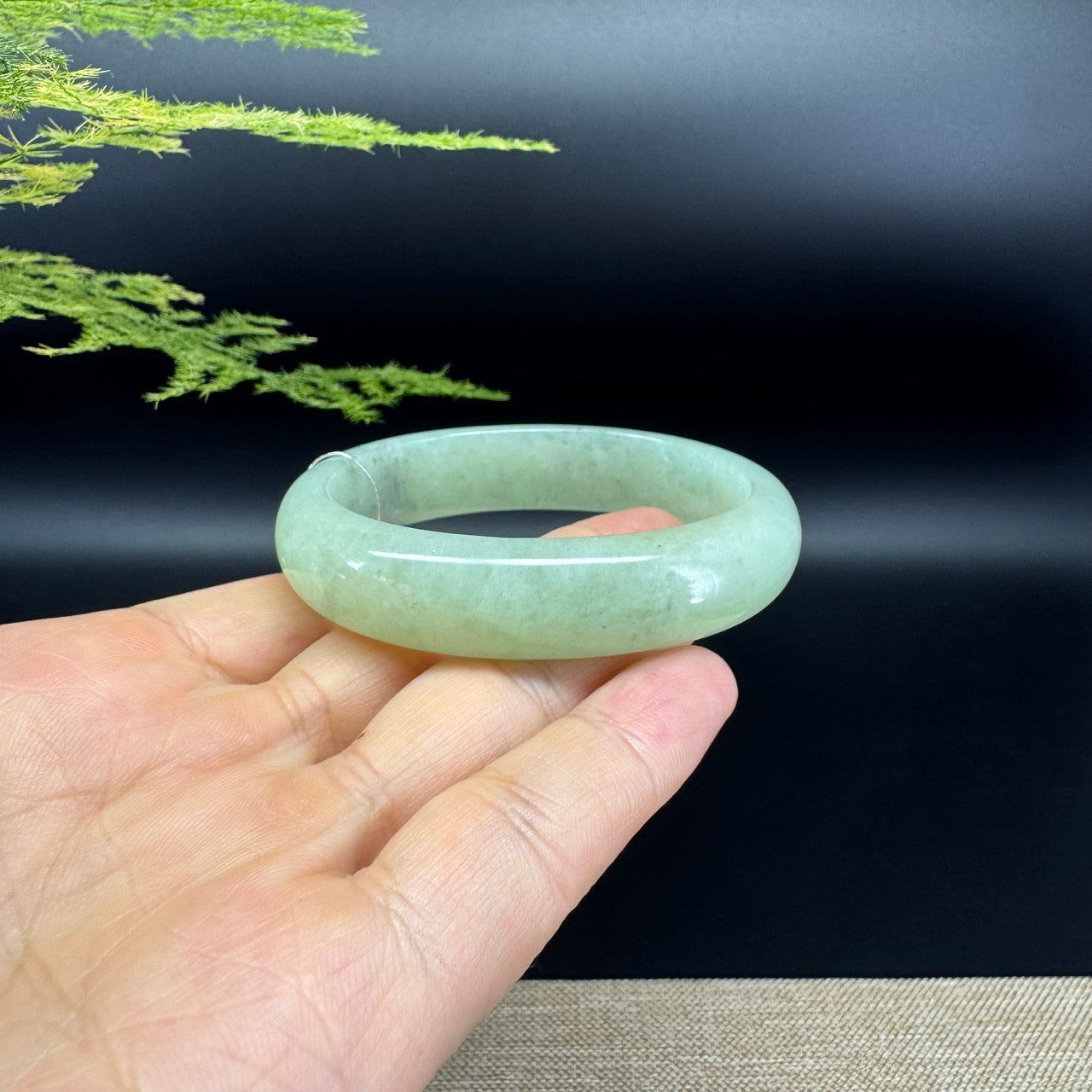 Genuine Burmese Green Jade Jadeite Bangle Bracelet (54.9*49.7mm)