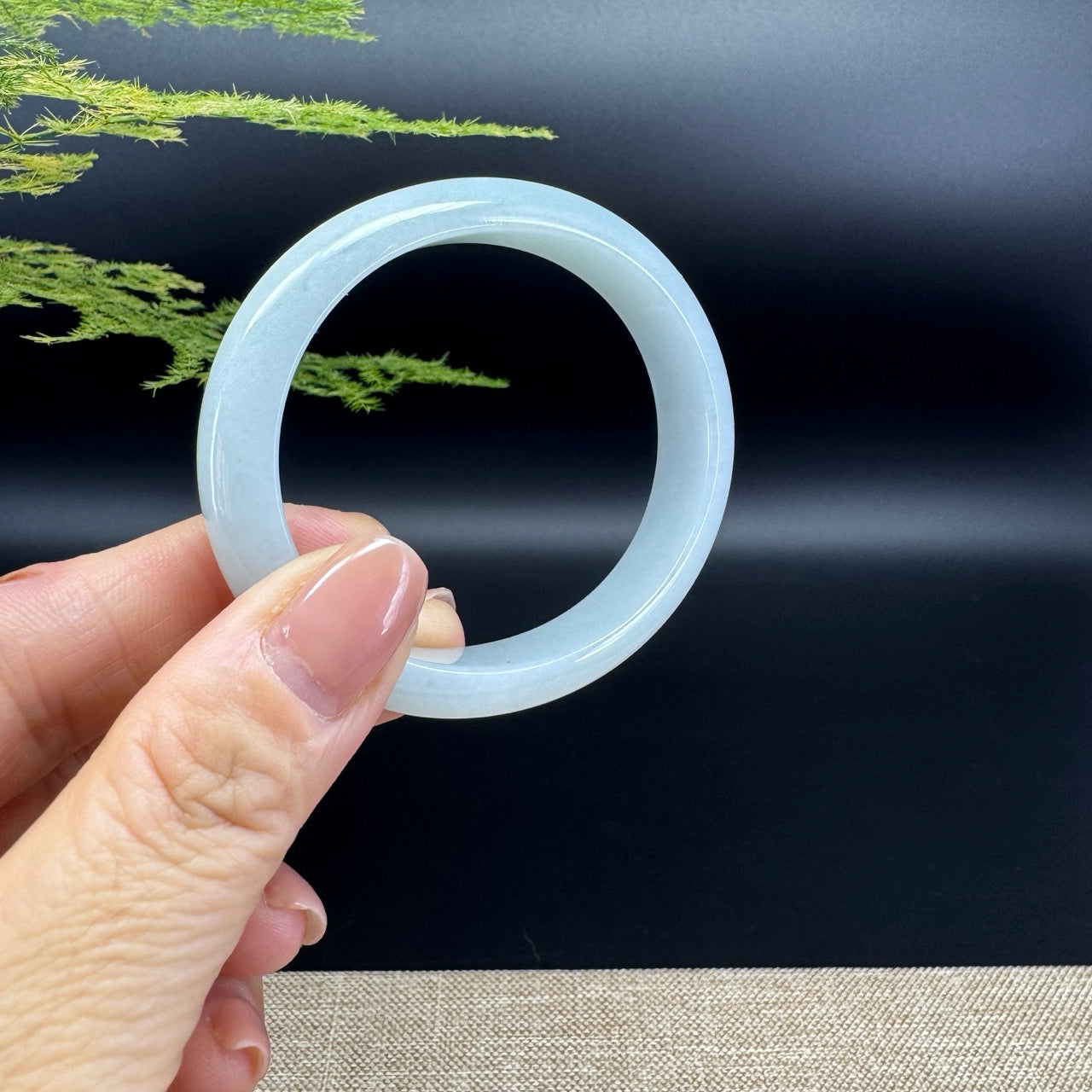 Genuine Burmese Green Jade Jadeite Bangle Bracelet ( 54.2*48.2mm )