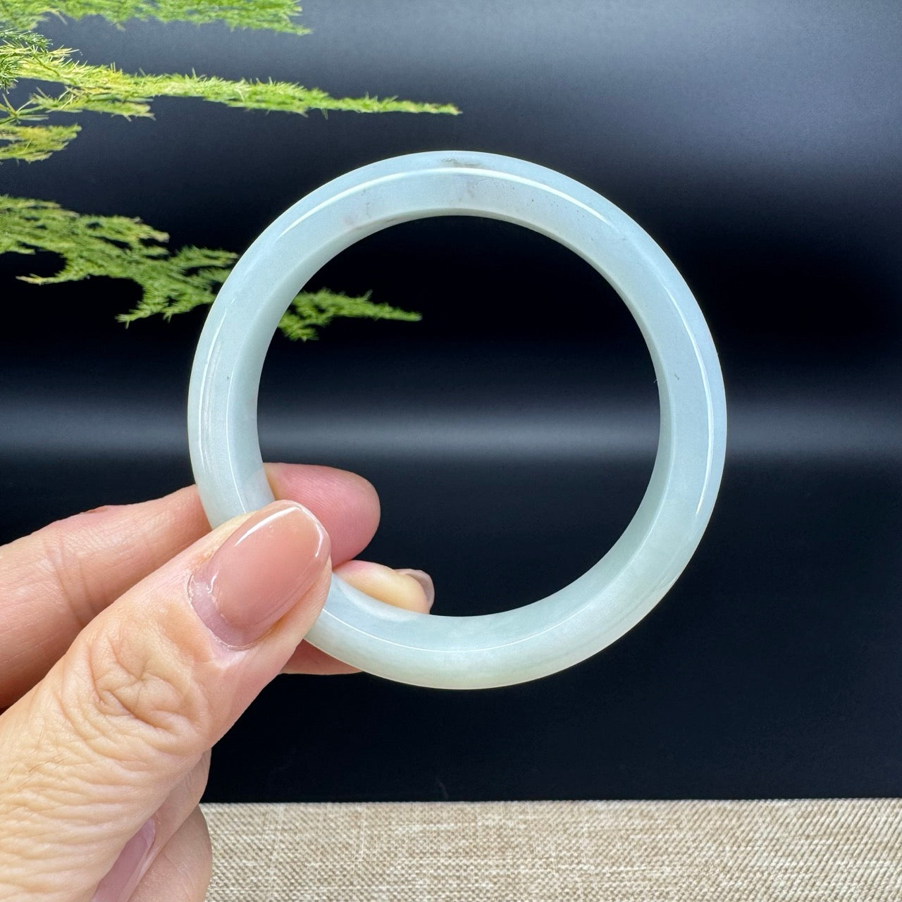 Genuine Burmese Yellow Green Jade Jadeite Bangle Bracelet ( 54.2mm )
