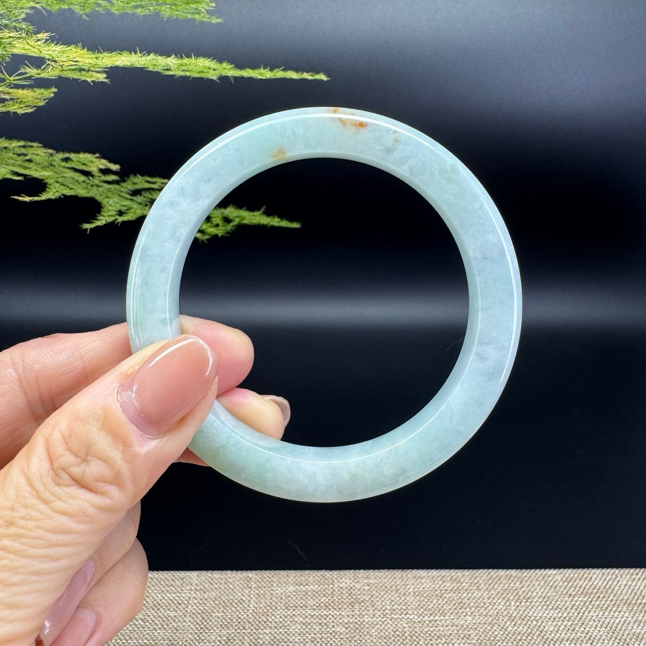Genuine Burmese Icy Green Jade Jadeite Bangle Bracelet ( 54.9mm )