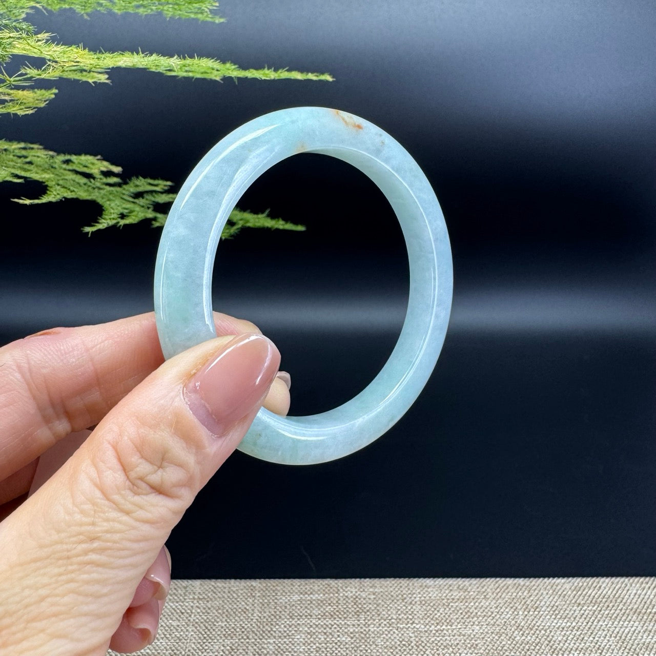 Genuine Burmese Icy Green Jade Jadeite Bangle Bracelet ( 54.9mm )