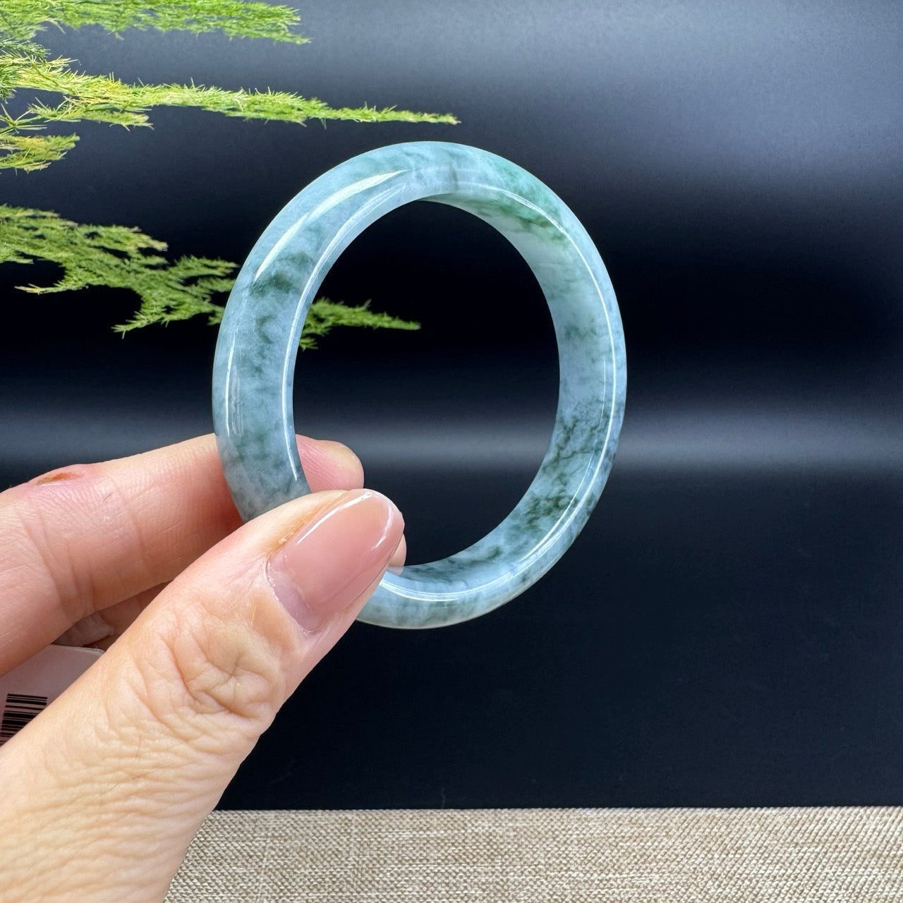Genuine Burmese Green Jade Jadeite Bangle Bracelet ( 54.5mm )