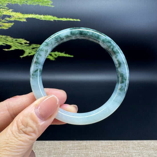 Genuine Burmese Green Jade Jadeite Bangle Bracelet ( 54.2mm )