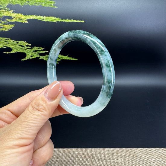 Genuine Burmese Green Jade Jadeite Bangle Bracelet ( 54.2mm )