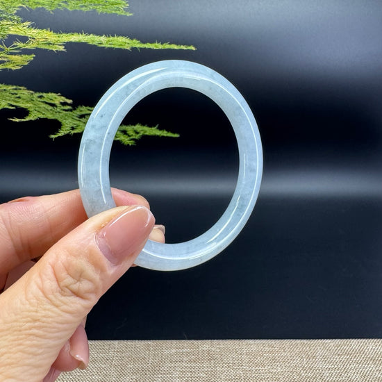 Genuine Burmese Icy Green Jade Jadeite Bangle Bracelet ( 54mm )