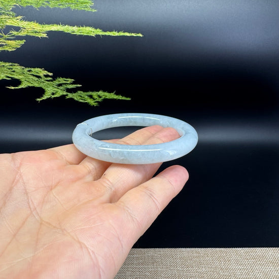 Genuine Burmese Icy Green Jade Jadeite Bangle Bracelet ( 54mm )