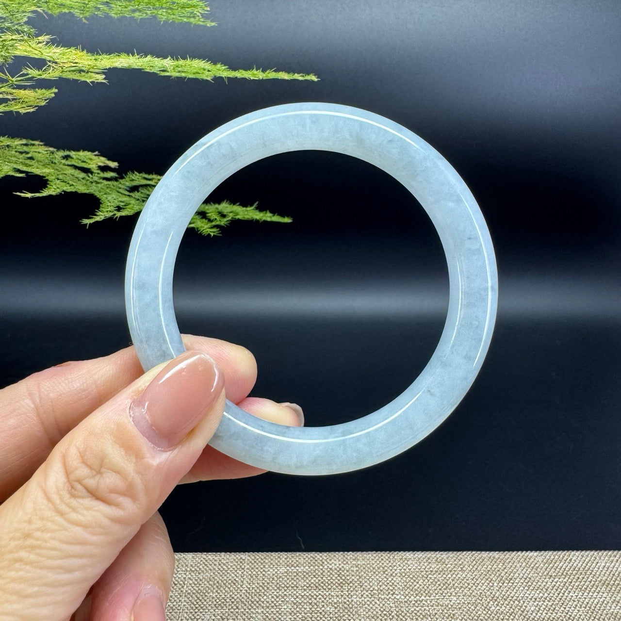 Genuine Burmese Icy Green Jade Jadeite Bangle Bracelet ( 54mm )