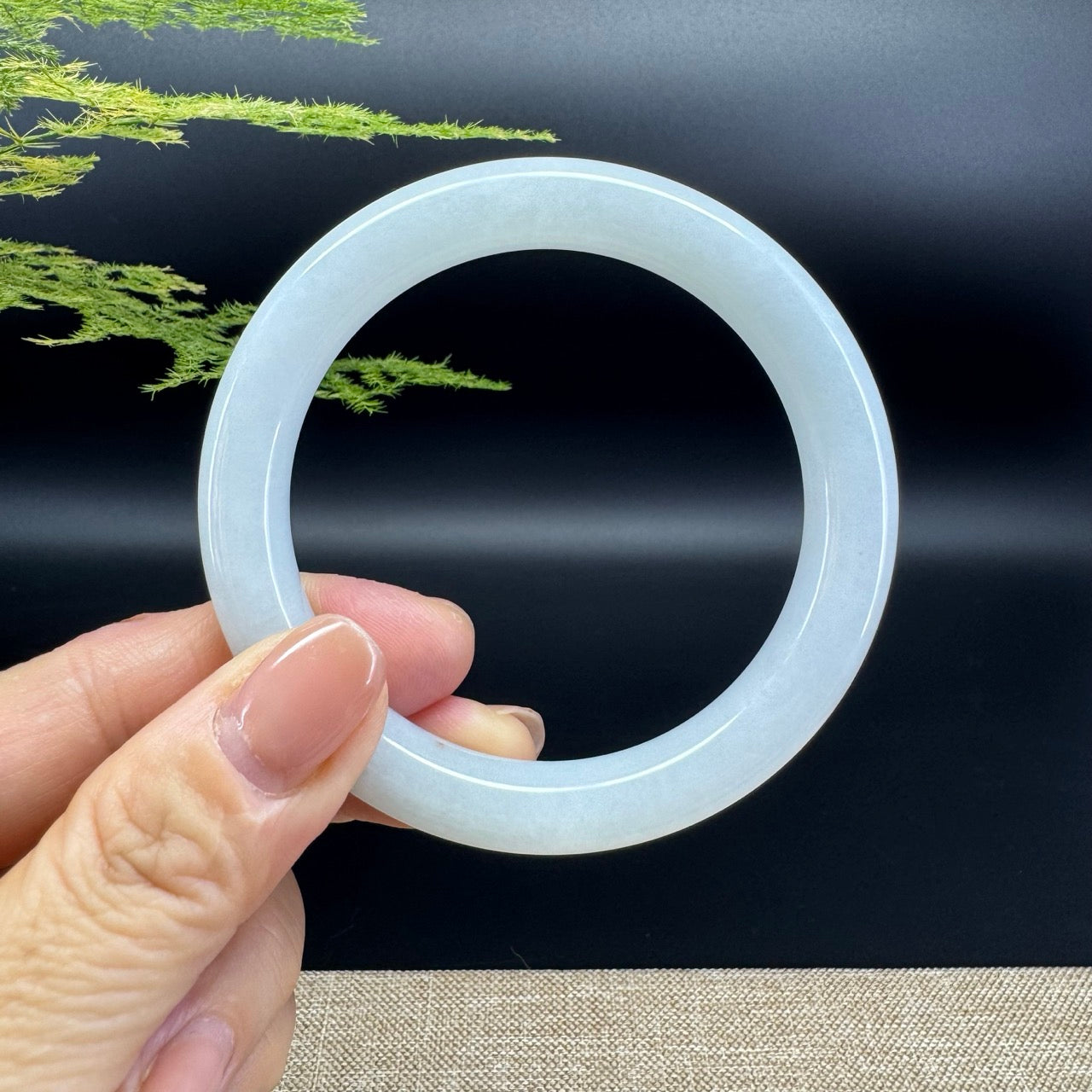 Genuine Burmese Icy Jade Jadeite Bangle Bracelet ( 54.8mm )