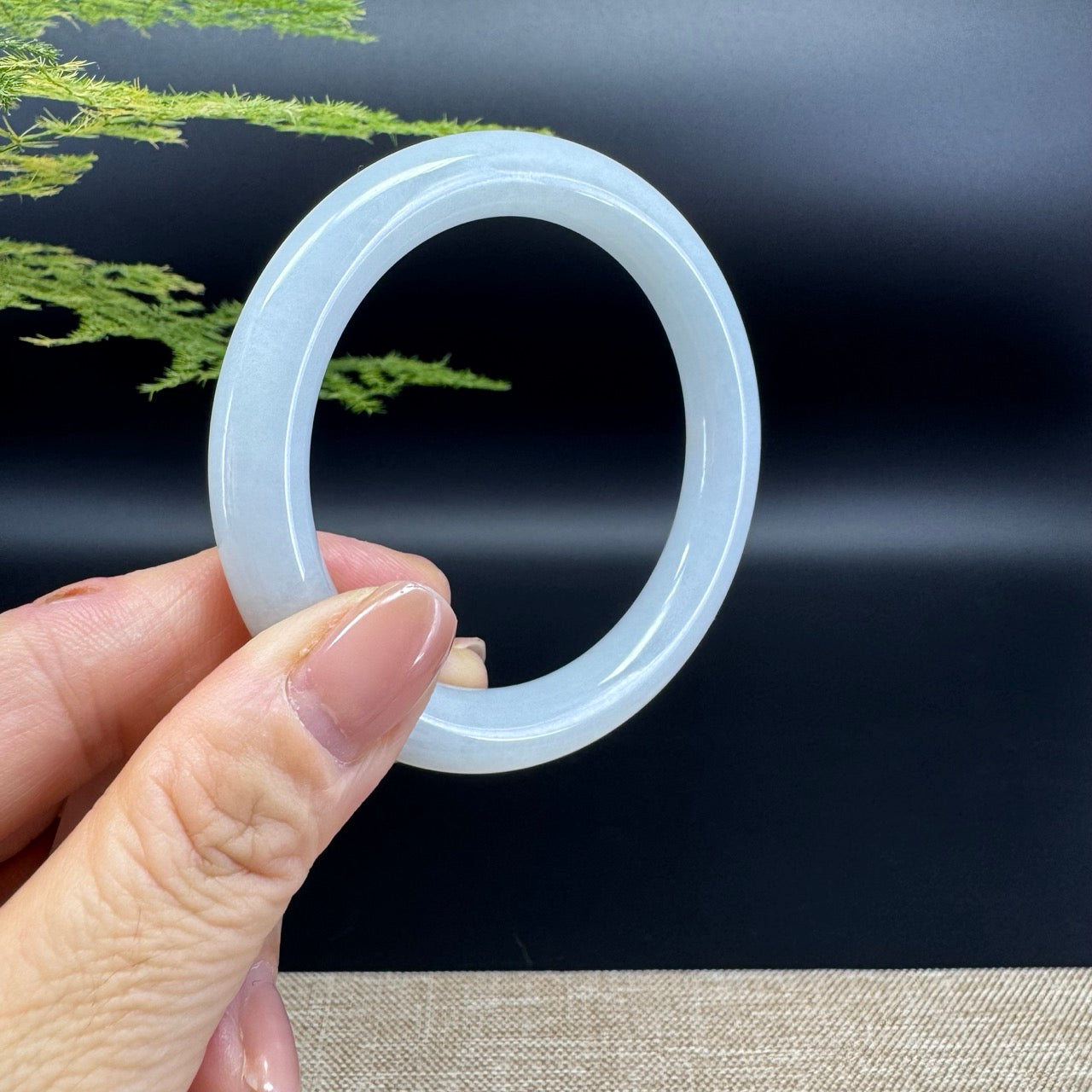 Genuine Burmese Icy Jade Jadeite Bangle Bracelet ( 54.8mm )
