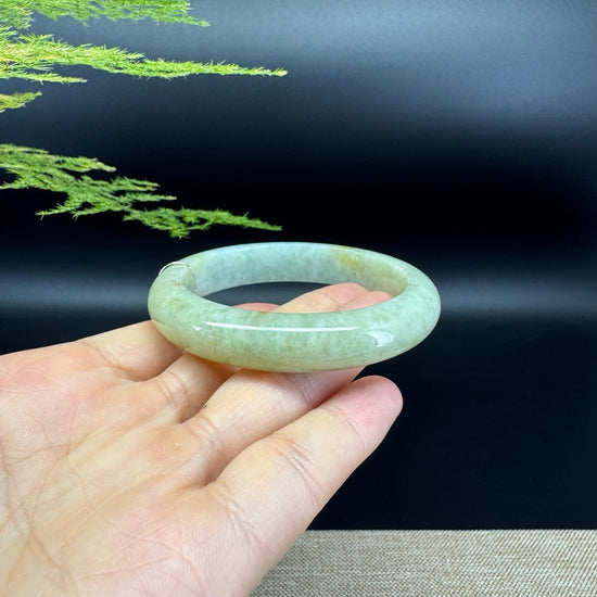 Genuine Burmese Yellow Green Jade Jadeite Bangle Bracelet ( 54.5mm )