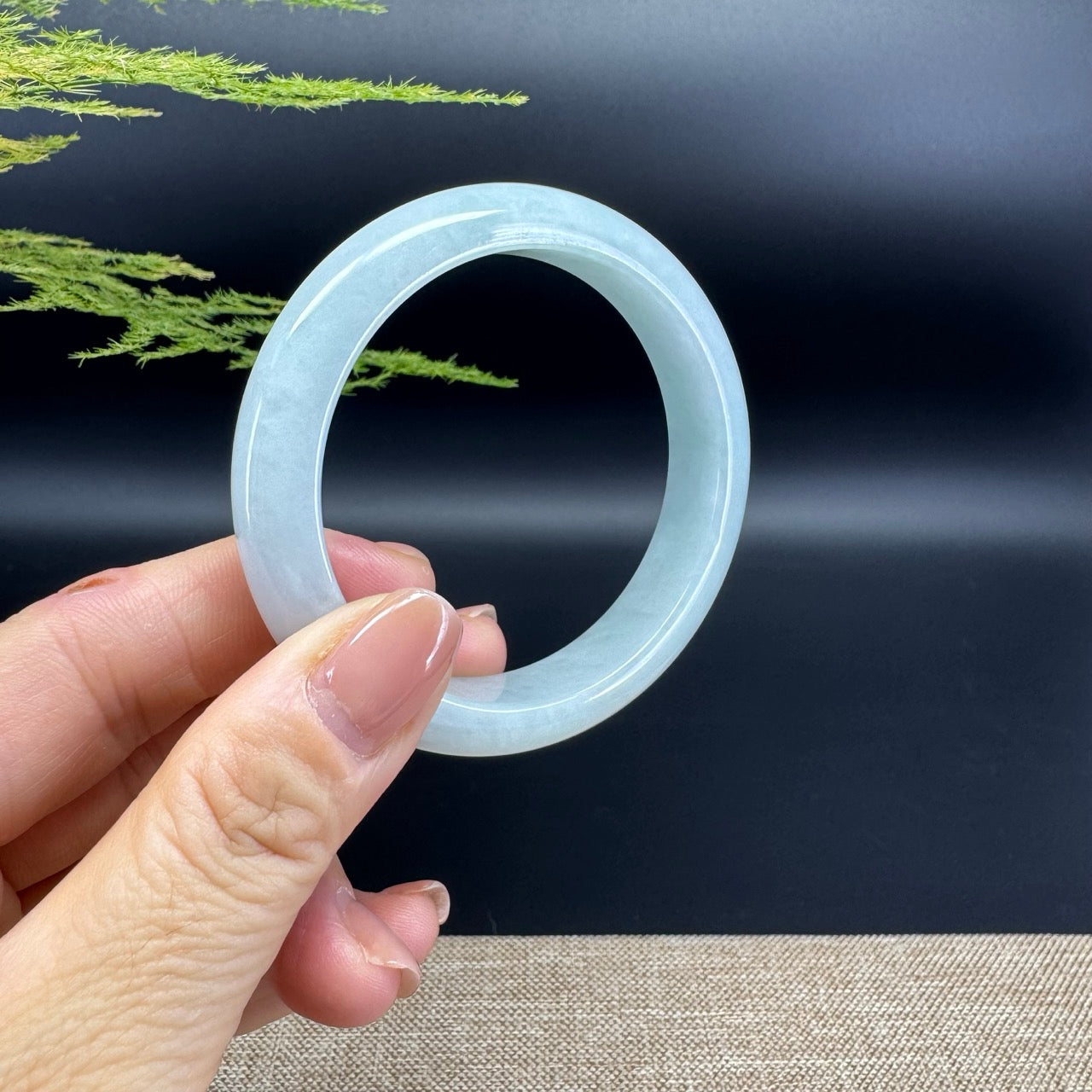 Genuine Burmese Green Jade Jadeite Bangle Bracelet ( 54.5mm )