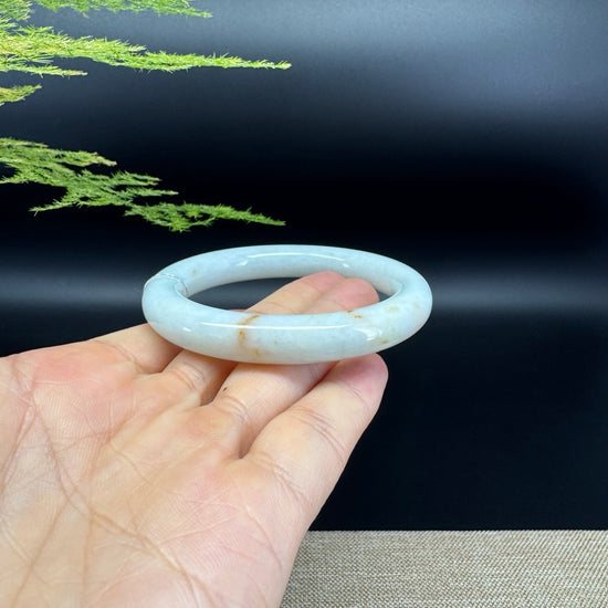 Genuine Burmese Icy Green Jade Jadeite Bangle Bracelet ( 54.3mm )