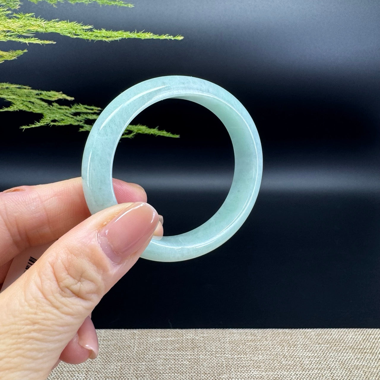 Genuine Burmese Green Jade Jadeite Bangle Bracelet ( 54*47.5mm )