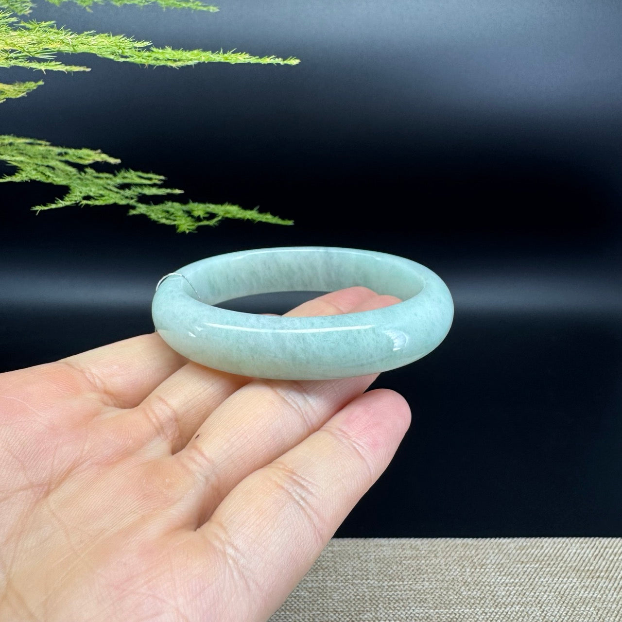 Genuine Burmese Green Jade Jadeite Bangle Bracelet ( 54*47.5mm )